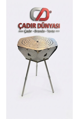 Çadır Dünyası Ayarlanabilir Ayaklı Kamp Ateşi Ve Barbekü Seti - 45 Cm Genişlik, Teleskopik Yükseklik Ayarlı Ateş Çukuru Çok Renkli