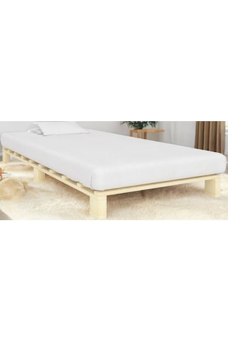 Masif Ahşap Platform Natural Karyola Masif Ahşap Natural 100x200