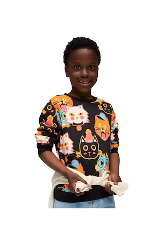 Puma Puma Moody Cat Crew Unisex Çocuk Siyah Sweatshirt 28605 SiYAH