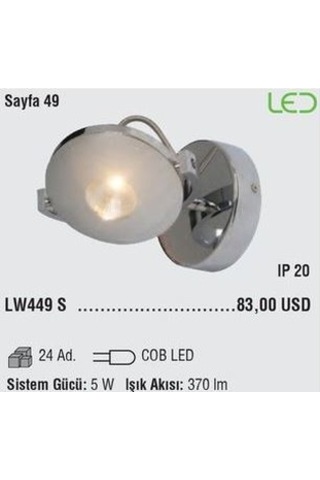 Yatak Başı Led Aydınlatma Yönlendirilebilir Paslanmaz 5w 3000k Diğer