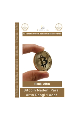 Bitcoin Koleksiyonluk Demir Şık Kripto Hatıra Madalyon Fiziksel Bitcoin Madeni Altın Rengi - 1 Adet