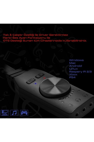 Hadron HD2222 Kablolu 7.1 USB Ses Kartı