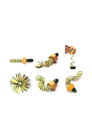 Spiral Salatalık Kabak Patlıcan Havuç Dilimleyici Tak Çevir Süsle Çelik Karışık - 872038702 Karışık