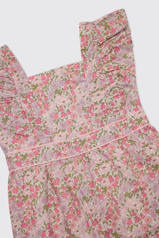 Panço Liberty Kumaş Kız Bebek Pembe Salopet 5611GB24003