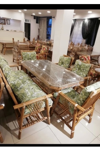Nivemeshome 7 Kişilik Minderli Bambu Oturma Seti 4 Sandalye+3 Lü+sehpa Çok Renkli