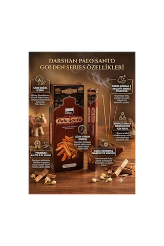 Darshan Golden Series Premium Palo Santo Çubuk Tütsü 20 Adet