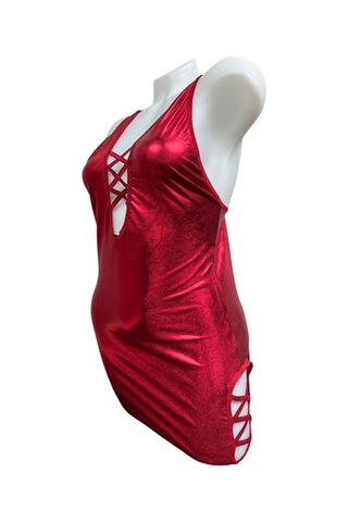 Kırmızı Saten Gecelik - 40-1001