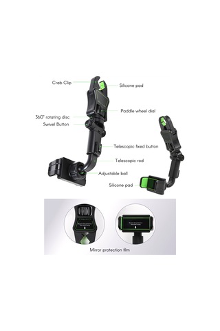 Wezone Abs Malzeme Çok Amaçlı Otomobil Telefon Tutucu, Kolay Kurulum, Yeşil Renk