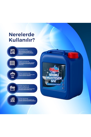 Nilem Sihirli Muhteşem Sıvı Duşakabin ve Fayans Temizleyici 5 L