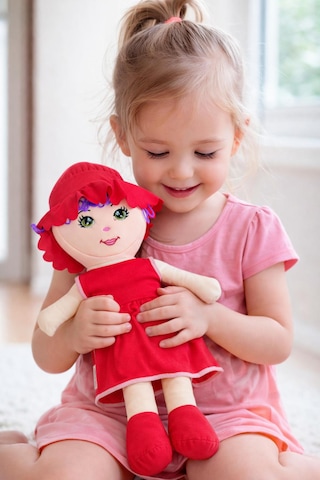 Kız Oyuncak Bebek Elbiseli Oyuncak Bez Bebek 60 Cm Bez Bebek Özel Yapım Premium Bebek 001