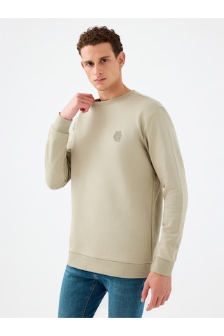 Regular Fit Erkek Sweatshirt Yeşil