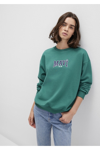 Mavi - Mavi Logo Baskılı Yeşil Sweatshirt 1s10372-71918 Yeşil