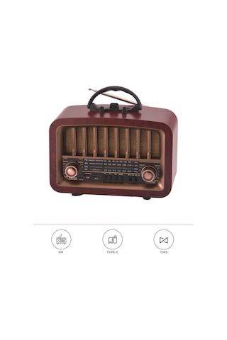 Bluetooth Hoparlör Nostaljik Radyo Kablosuz Speaker D57