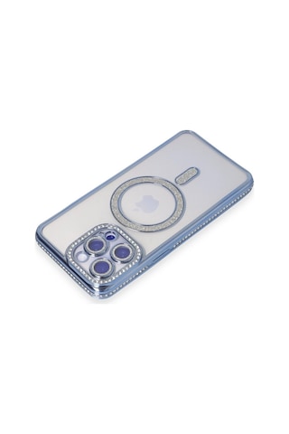 Newface - 990 - iPhone Uyumlu 14 Pro Max Kılıf Joke Simli Magneticsafe Kılıf - Csmo-tex - - Mavi