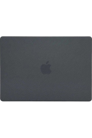 Apple Uyumlu MacBook 13.3' Pro 2020 A2338 Zore Msoft Carbon Fiber Tasarımlı Kapak Siyah