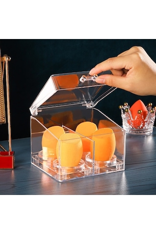 Pazly Pratik Akrilik Makyaj Organizatörü - Pamuklu Çubuk, Top Ve Sünger Saklama Kutusu Diğer