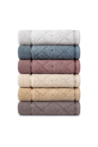 6 Lı El Yüz Havlu Seti %100 Pamuklu Kısmi Kadife Velvet Collection Antrasit