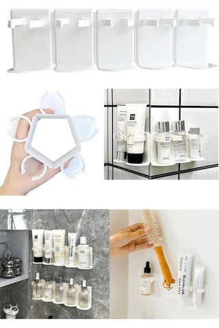 Kendinden Yapışkanlı Baharatlık, Sabunluk Ve Fırçalara Uygun Duvar Rafı Diğer