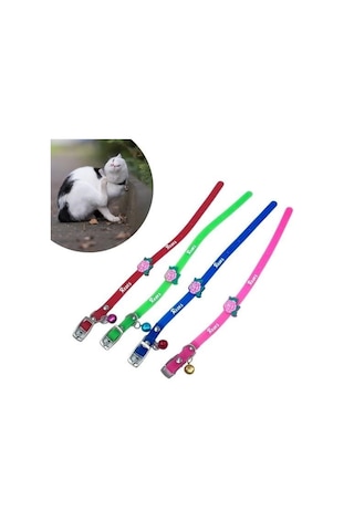 Çıngıraklı Zilli Sevimli Renkli Slikon Kedi Köpek Boyun Tasması 4915