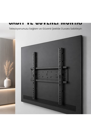 Profesyonel Sabit Tv Askı Aparatı Ultra Dayanıklı Çelik Duvar Montaj Braketi 50-95 İnç