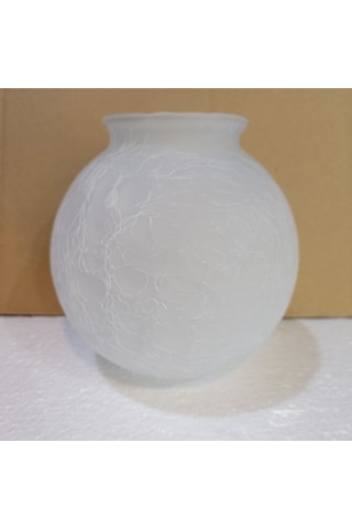 Osmanlı Avize Camı Mat Beyaz Çatlak Desenli Ağız Çapı 7,5-8 Cm Mat Beyaz