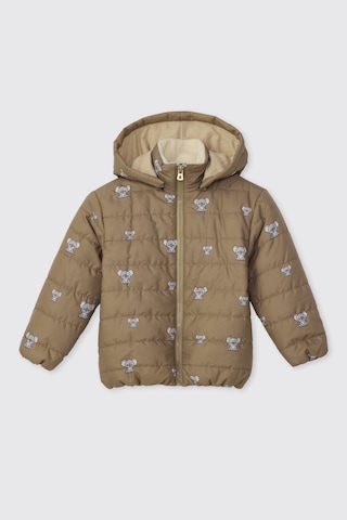 Panço Erkek Bebek Baskılı Bej Şişme Mont Krem 2621BB21002