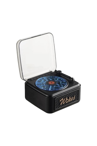 Nostalji Plak Görünüm Mini Dekor Waves Bt Işıklı Müzik Çalar Saat Tf Kart Aux Özellikli