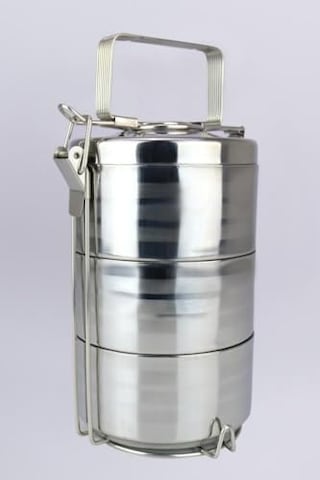 3 Lü Çelik Hazneli Yemek Taşıma Saklama Ve Sefer Tası İş Ofis Okul İçin Gri - Yk1430 C320.025 Renkli