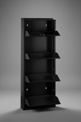 Metal Ayakkabılık 4'lü Kilitli Model Siyah