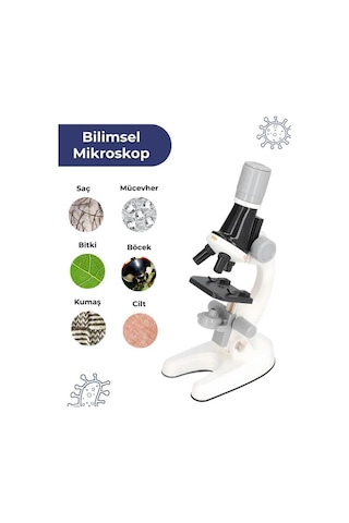 Işıklı Bilim Mikroskopu 100x 400x 1200x Plastik Stem Eğitim Seti
