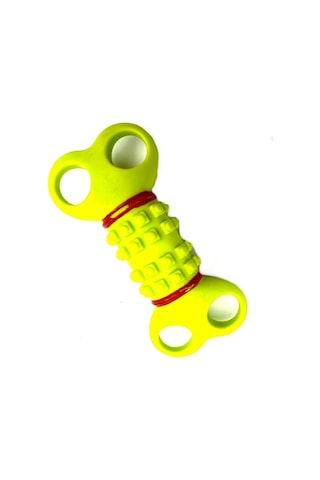 12cm Yassı Kemik Köpek Diş Kaşıma Oyuncağı Yeşil