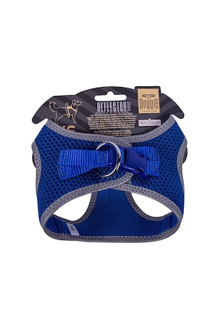 Doggie Havalı Dokuma Reflektör Serisi Küçük Irk Göğüs Tasması Mavi XS-30-34Cm Mavi