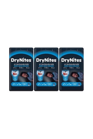 Drynites Erkek Emici Gece Külodu 17-30 KG 4-7 Yaş 3 x 10 Adet 3'lü