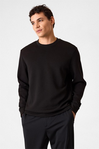Backandbond Bisiklet Yaka Siyah Sweatshirt