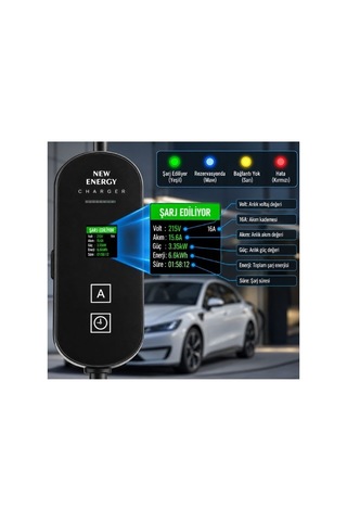 Ev Şarj Cihazı Tip 2 3.5kw 10m Taşınabilir Elektrikli Araç Cihazı