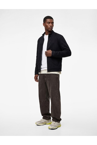 Koton Uzun Kollu Dik Yaka Cepli Fermuarlı Slim Fit Suni Süet Bomber Ceket Lacivert 6sam20026hw