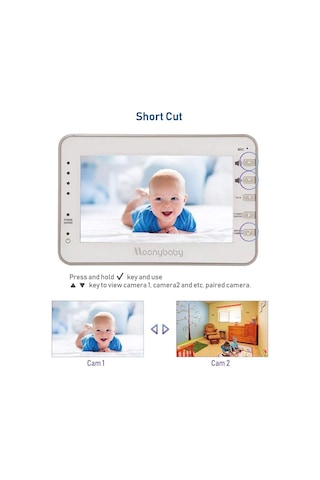 Moonybaby Kablosuz Bebek Monitörü, 300 Metre Uzun Menzil