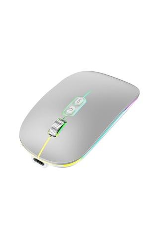 Tenfowee M103 Çift Modlu 2.4g+bt5.1 Kablosuz Mouse, Sessiz Ofis Kullanıma Uygun, 3 Seviye Dpı Ayarlı 800-1200-1600 , 500mah Şarj Edilebilir Pil, Gümüş Rengi