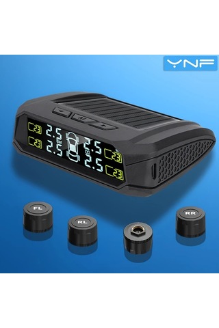 Boatshop1 Ynf Siyah Güneş Lastik Basınç İzleme Sistemi 4 Dış Sensörlü Basınç Ve Sıcaklık Okuma Titreşim Algılama