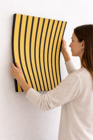 6 Adet 70x70 Ölçülerinde Kabartmalı 3d Kendinden Yapışkanlı Pvc Esnek Duvar Paneli Açık Sarı