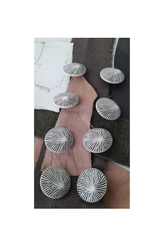 Polyester Zebra Düğme 14 Mm 8 Adet