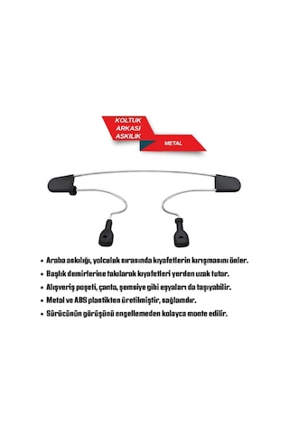 Carmind Koltuk Arkası Metal Elbise Askısı 1 Adet