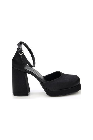 Papuçcity Moda Zen 03512 Kadın Topuklu Abiye Ayakkabı Siyah-saten