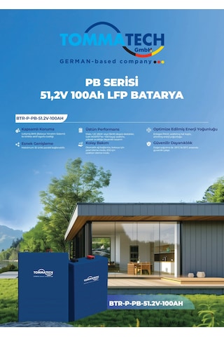 Tommatech 51.2v 100ah Pb Serisi Lfp Lityum Batarya