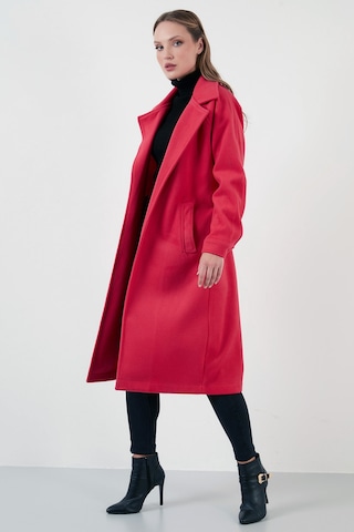 Lela Oversize Kemerli Cepli Kışlık Bayan Kaban 42190454 Fuşya