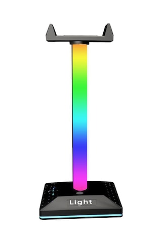 Konesam Oyuncu Kulaklık Tutucusu Rgb Işıklı, Dokunmatik Kontrol, Ayrılamabilir, Masaüstü Ambiyans Aydınlatması, Plastik, Siyah