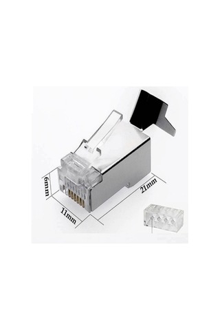 Speeduf Cat7 Metal Konnektör Rj45 Cat7 Jack + Kablo Ayraç 30luk Paket