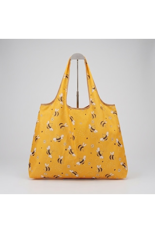 My Balli Store Büyük Boy Alışveriş Ve Pazar Çantası, Dayanıklı Polyester Omuz Tote Çanta Arı Baskılı