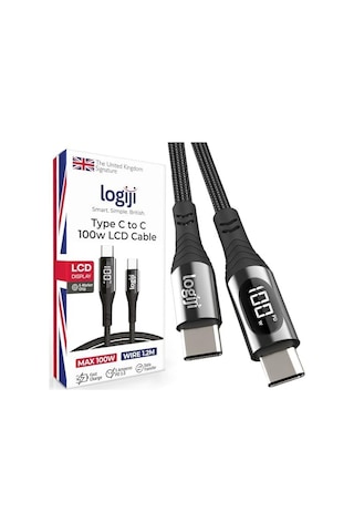 100w Type-c To Type-c Dijital Led Ekranlı Göstergeli Hızlı Şarj Kablosu E-mark Çipli, Dayanıklı Örgülü, 1.2m, Usb-c Pd 3.0, İphone 15 16,17 Xiaomi Telefon, Macbook Tablet İle Uyumlu