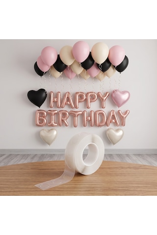 Bakgelal Şeffaf Balon Yapıştırma Bandı 2li Set - Doğum Günü Ve Parti Süsleme Çift Taraflı Nokta Yapıştırıcı - 9090237138400 0-99